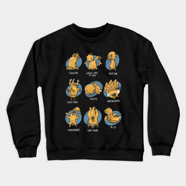 Cute Cthulhu and friends Crewneck Sweatshirt by odde